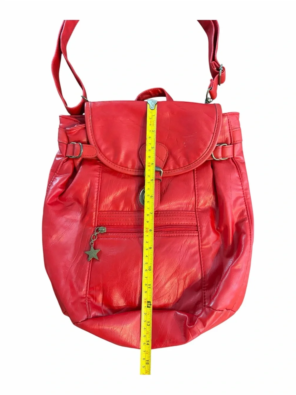 Vintage Capezio Red Vinyl Convertible Backpack Shoulder Bag